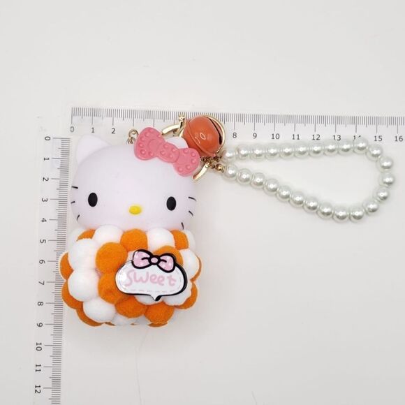 Brand New Hello Kitty Orange Pearl Keychain - Picture 3 of 3